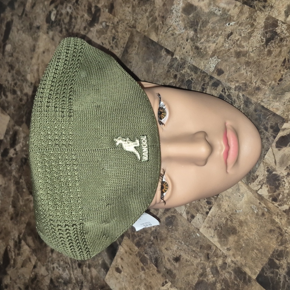 Men's Olive Knit Beret Hat Ventair  504 - Picture 2 of 6